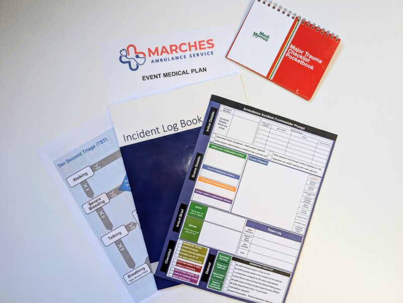 Event medical guidance – Marches Ambulance event medical plan and incident log book